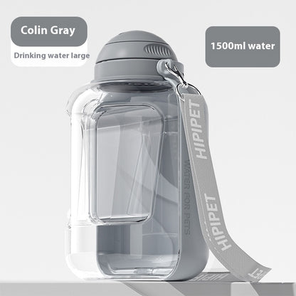 2 in 1 Dog Large Capacity Pets Out Drinking Pot Cat Water Dispenser Portable Water Cup Water and Food Integrated Bowl Pet Products