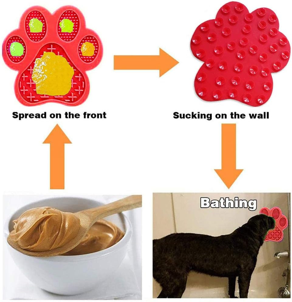 Dog Licking Mat for Anxiety Peanut Butter Slow Feeder Dog Bowls Dog Licking Pad with Strong Suction to Wall for Pet Bathing Grooming,And Dog Training