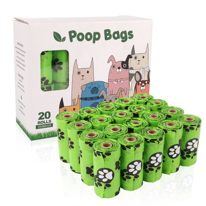 TailTrail™ Eco Poop Bags — 23×33 cm, 15/roll (4–20 rolls) + Optional Dispenser (Tax + Shipping included)