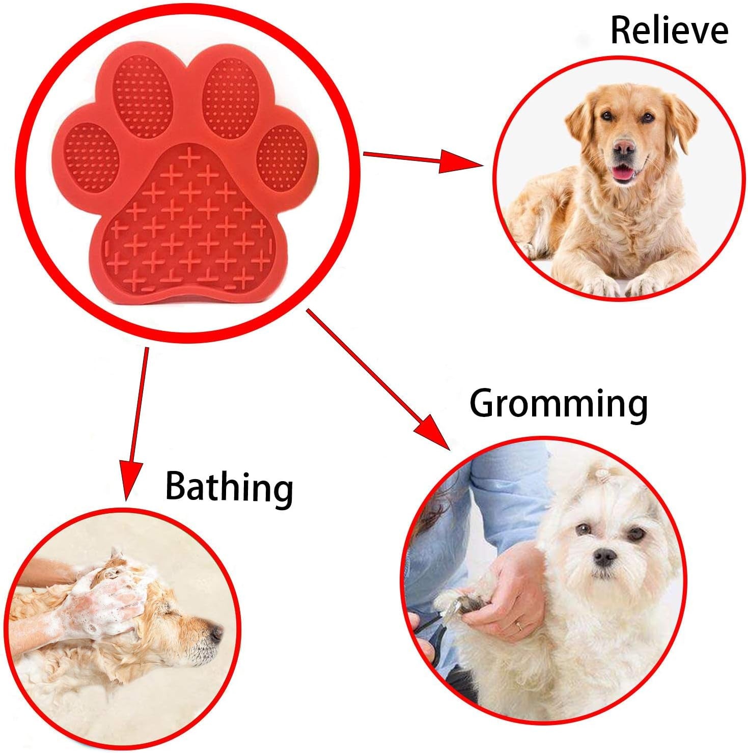 Dog Licking Mat for Anxiety Peanut Butter Slow Feeder Dog Bowls Dog Licking Pad with Strong Suction to Wall for Pet Bathing Grooming,And Dog Training
