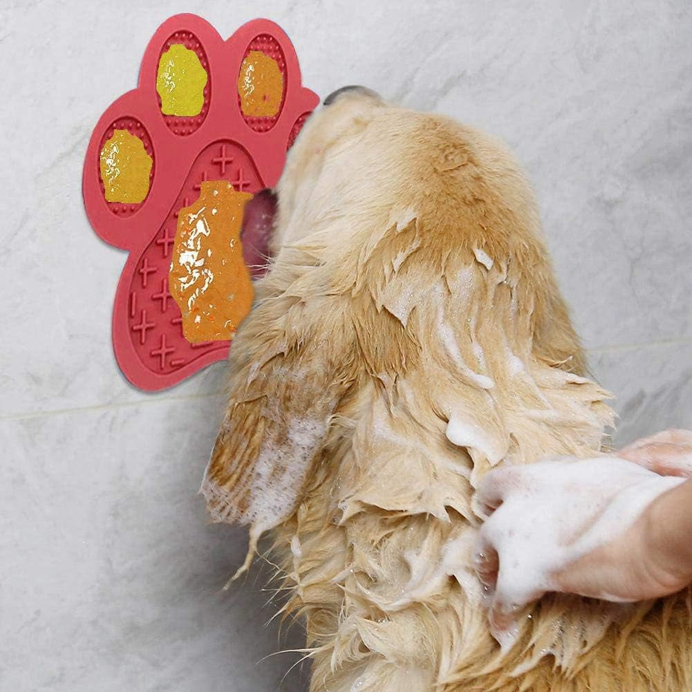 Dog Licking Mat for Anxiety Peanut Butter Slow Feeder Dog Bowls Dog Licking Pad with Strong Suction to Wall for Pet Bathing Grooming,And Dog Training