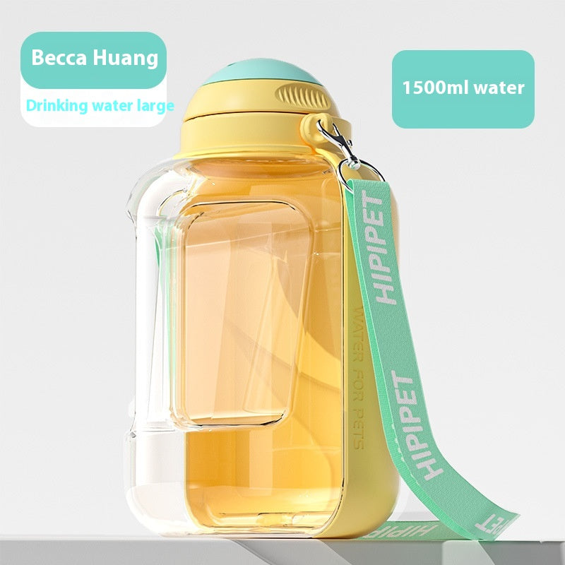 2 in 1 Dog Large Capacity Pets Out Drinking Pot Cat Water Dispenser Portable Water Cup Water and Food Integrated Bowl Pet Products